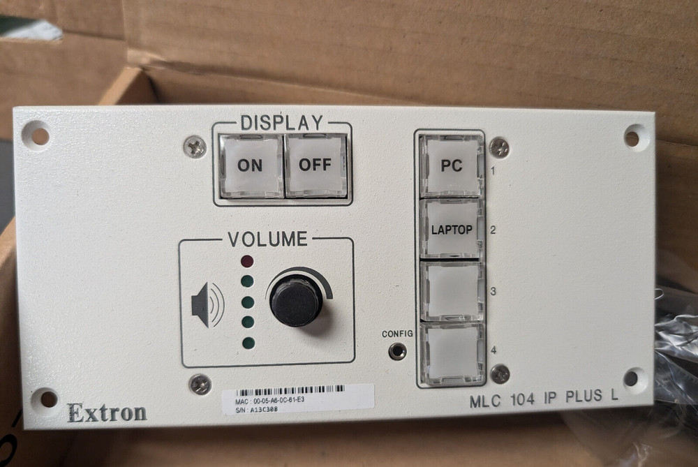 Extron MLC 104 IP Plus L, 60-818-33, White, MediaLink Controller, Control Panel