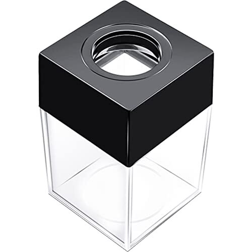Extra Large Magnetic Paper Cilp Dispenser, 500 Clip Capacity, Black,1Pack