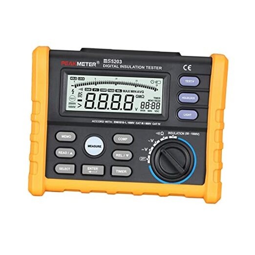 MS5203 High Voltage Digital Insulation Resistance Tester with DCV and ACV