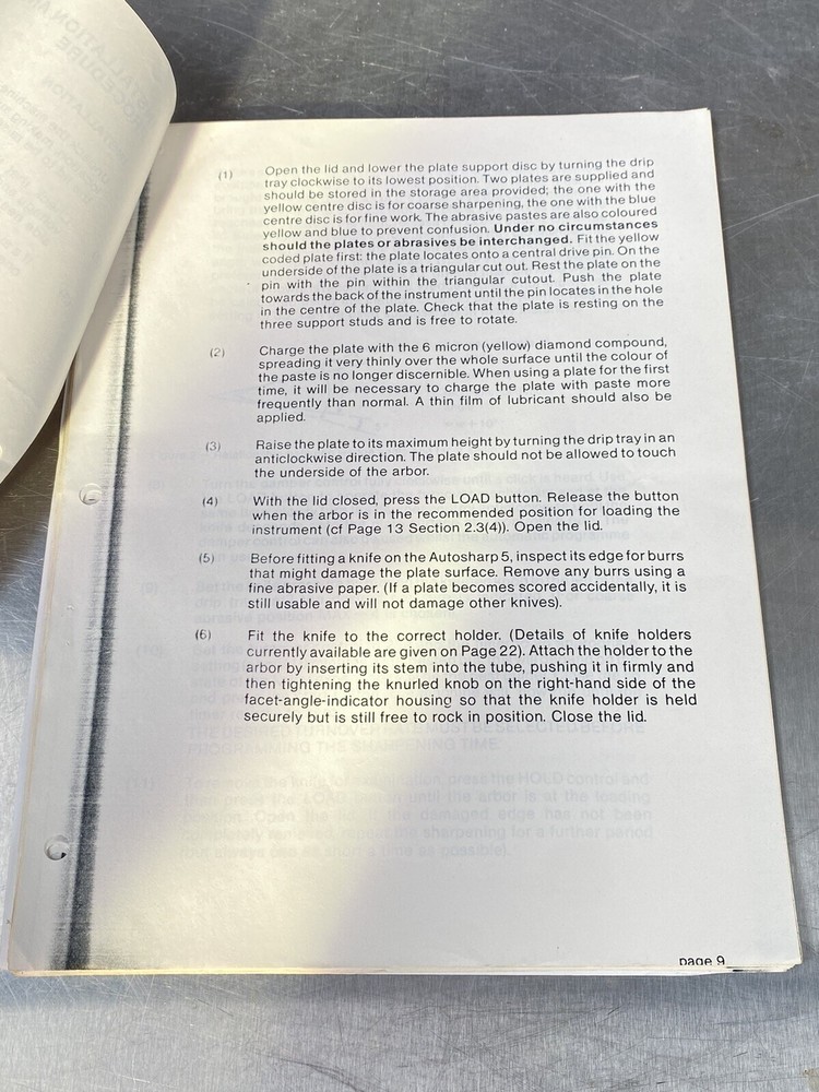 Shandon Southern Products Autosharp 5 Automatic Knife Sharpener - Users Guide