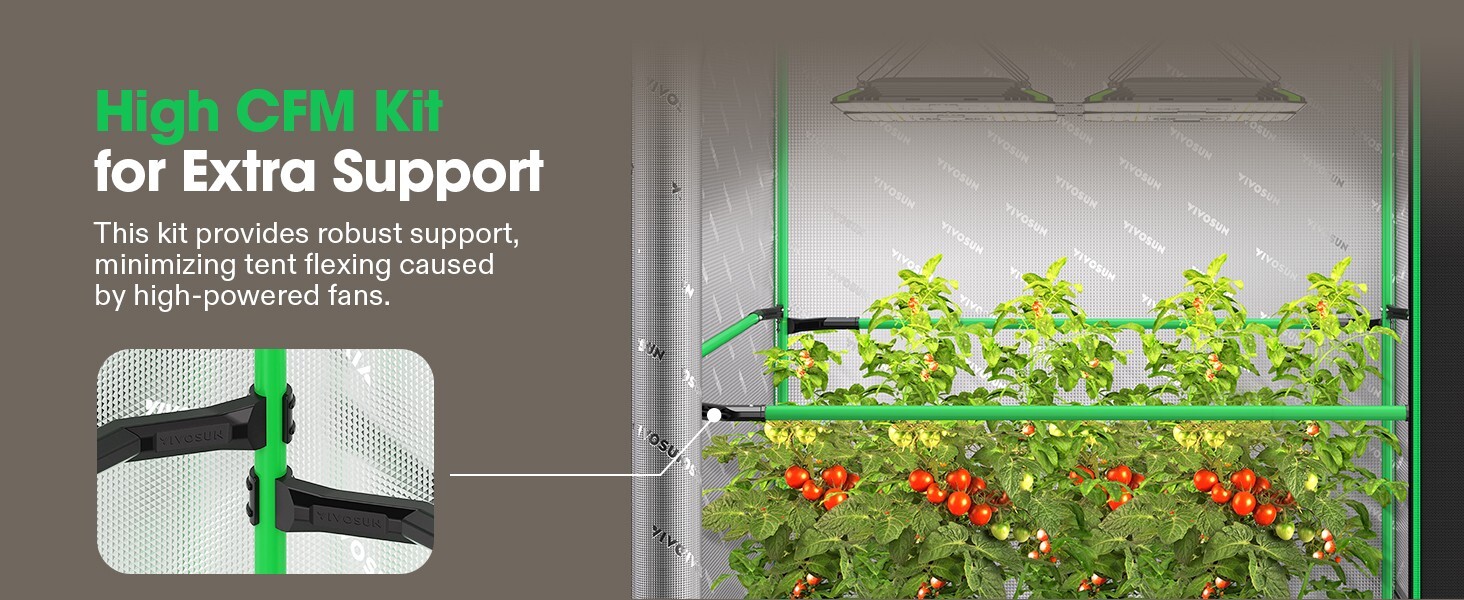 VIVOSUN P448 4x4 Grow Tent 48"x48"x80" ,High Reflective Mylar, 2000D Oxford canv