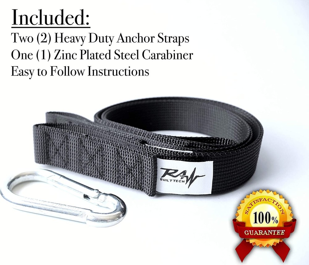 Premium Battle Rope Anchor Strap Kit, Polyester Webbing, Stops Rope Damage