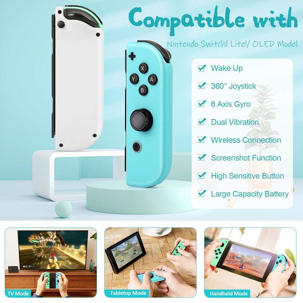 Controller Left&Right Wireless Gamepad 1Pair New Animal Crossing Splatoon Black