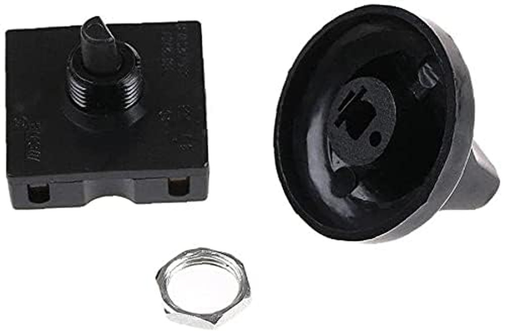 Black Fan Rotary Switch 4 Position 3 Speed Selector Switch Governor with Button