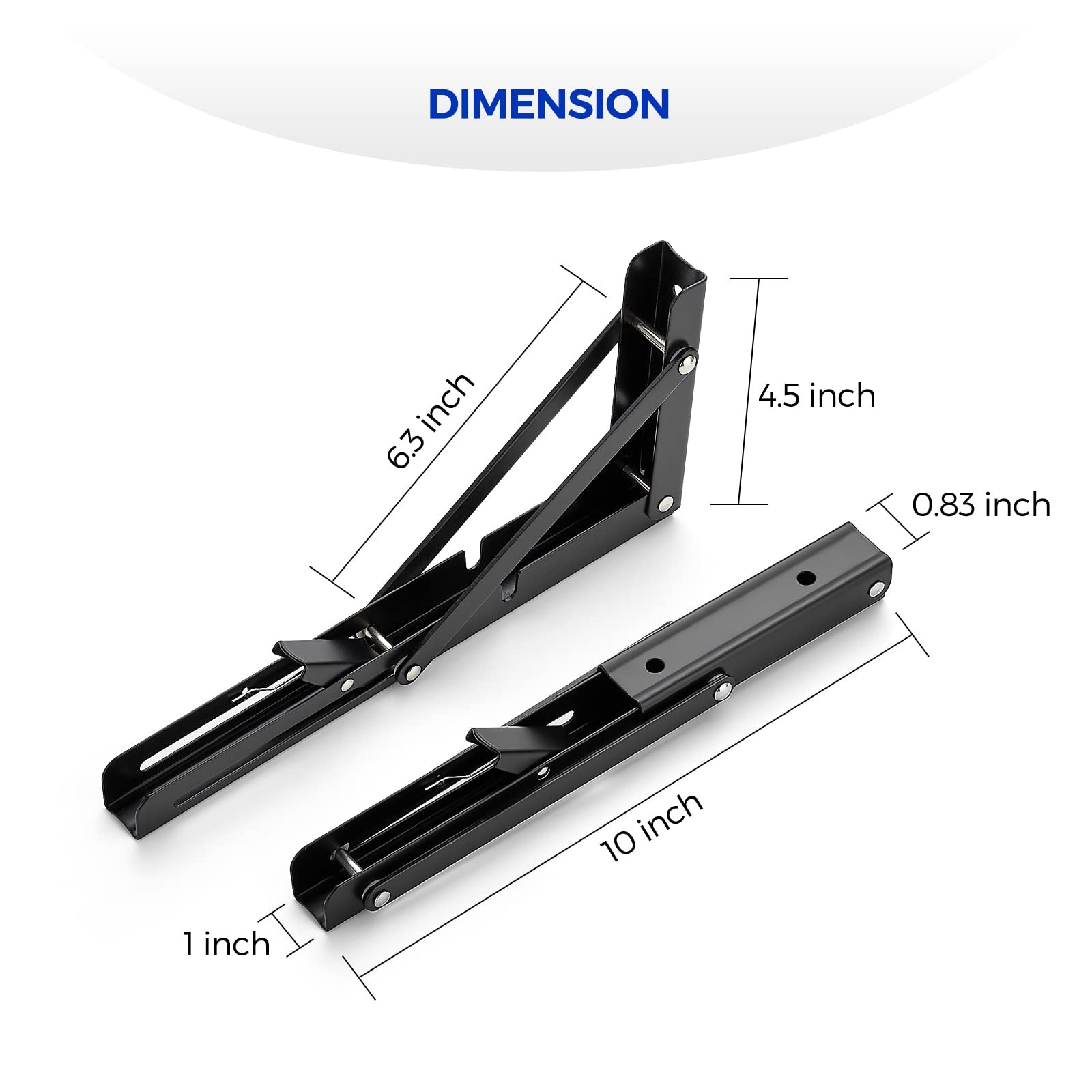 Wall Table Fold Down Hinge,10 Inch Self-Locking Folding Hinge,Save Space Drop