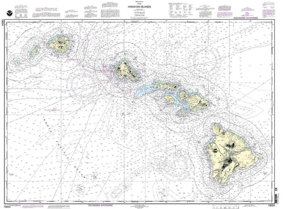 NOAA Chart Hawaiian Islands 39th Edition 19004