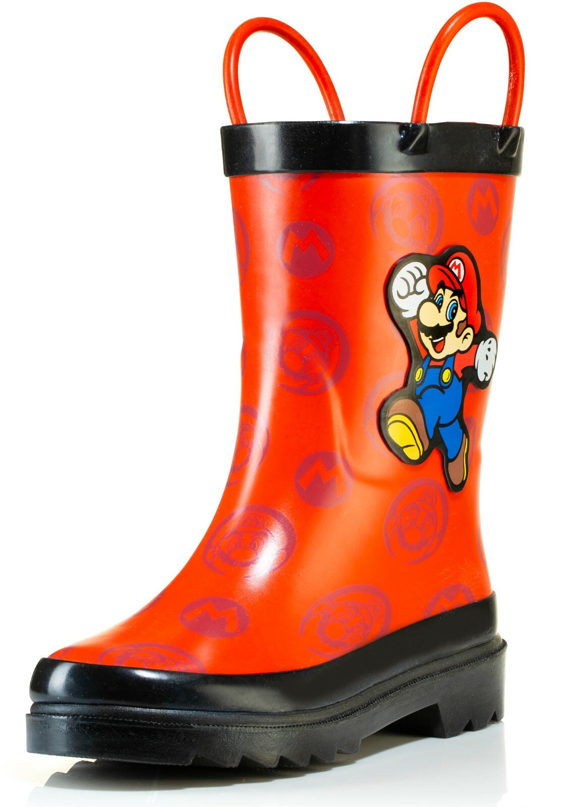 Nintendo Super Mario Boys Waterproof Easy-On Handles Rubber Rain Boots - Toddler