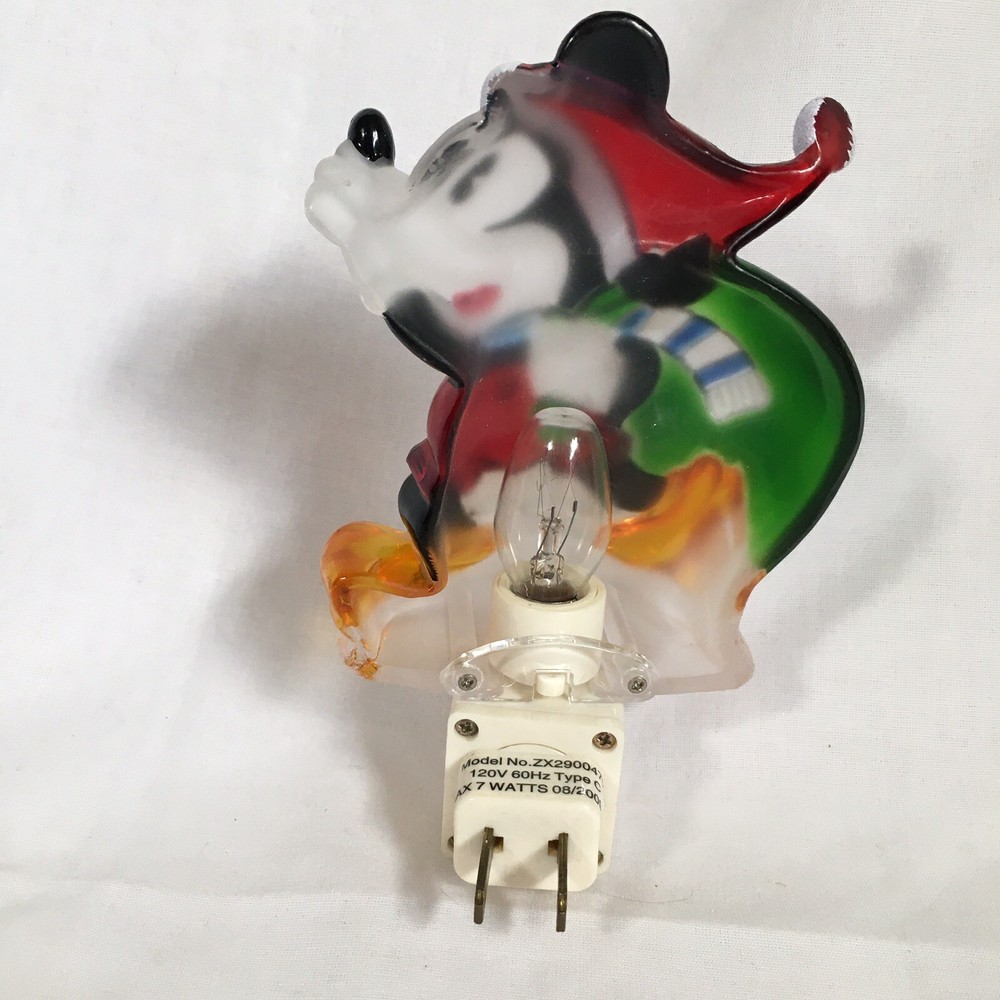 2008 Mickey Mouse As Santa Night Light Disney Tested