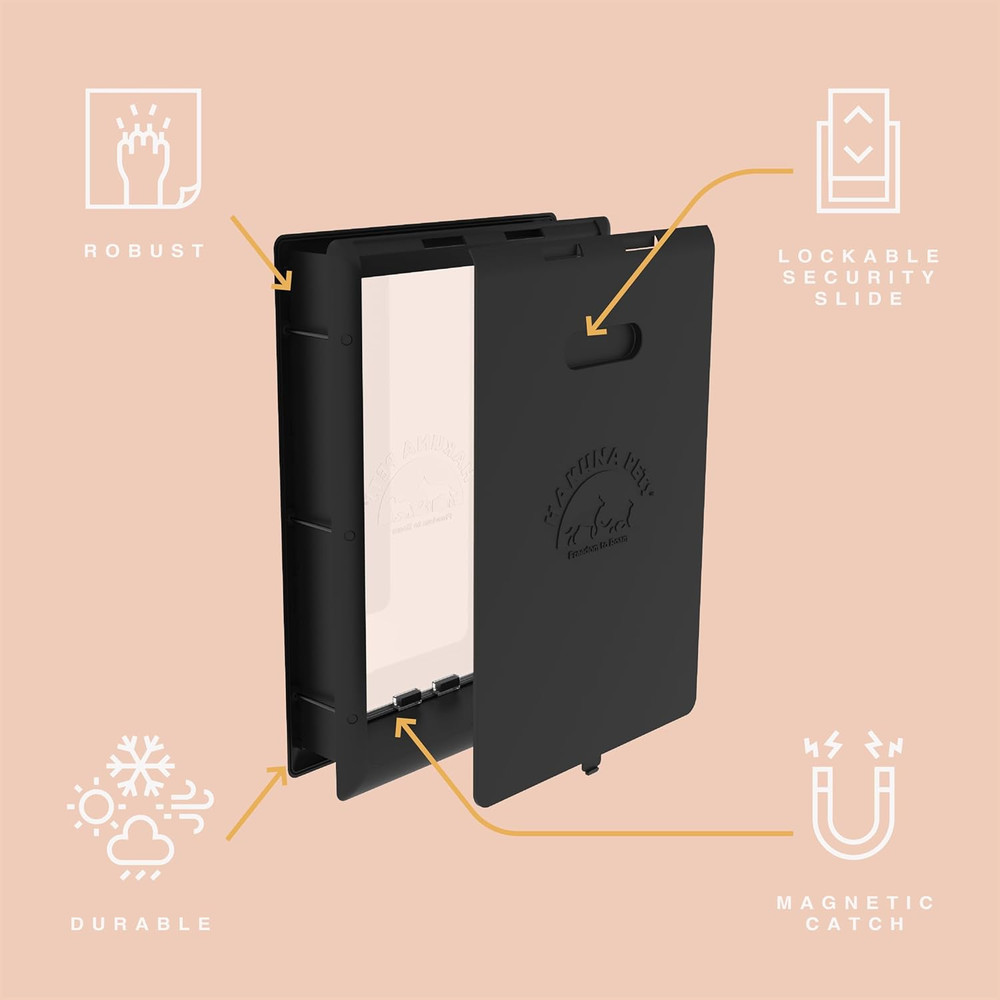Essential Pet Door, Large, Black