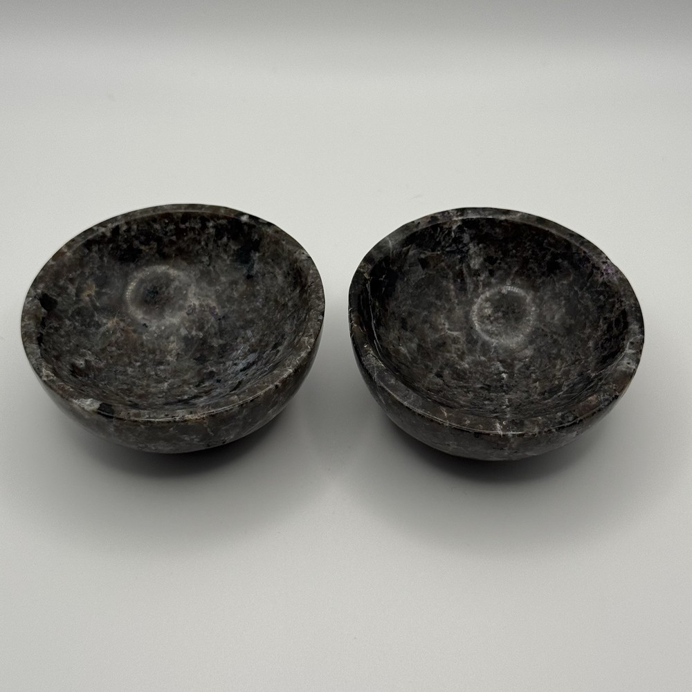 Yooperlite Mineral Bowls, Pair, UV Reactive, from Michigan