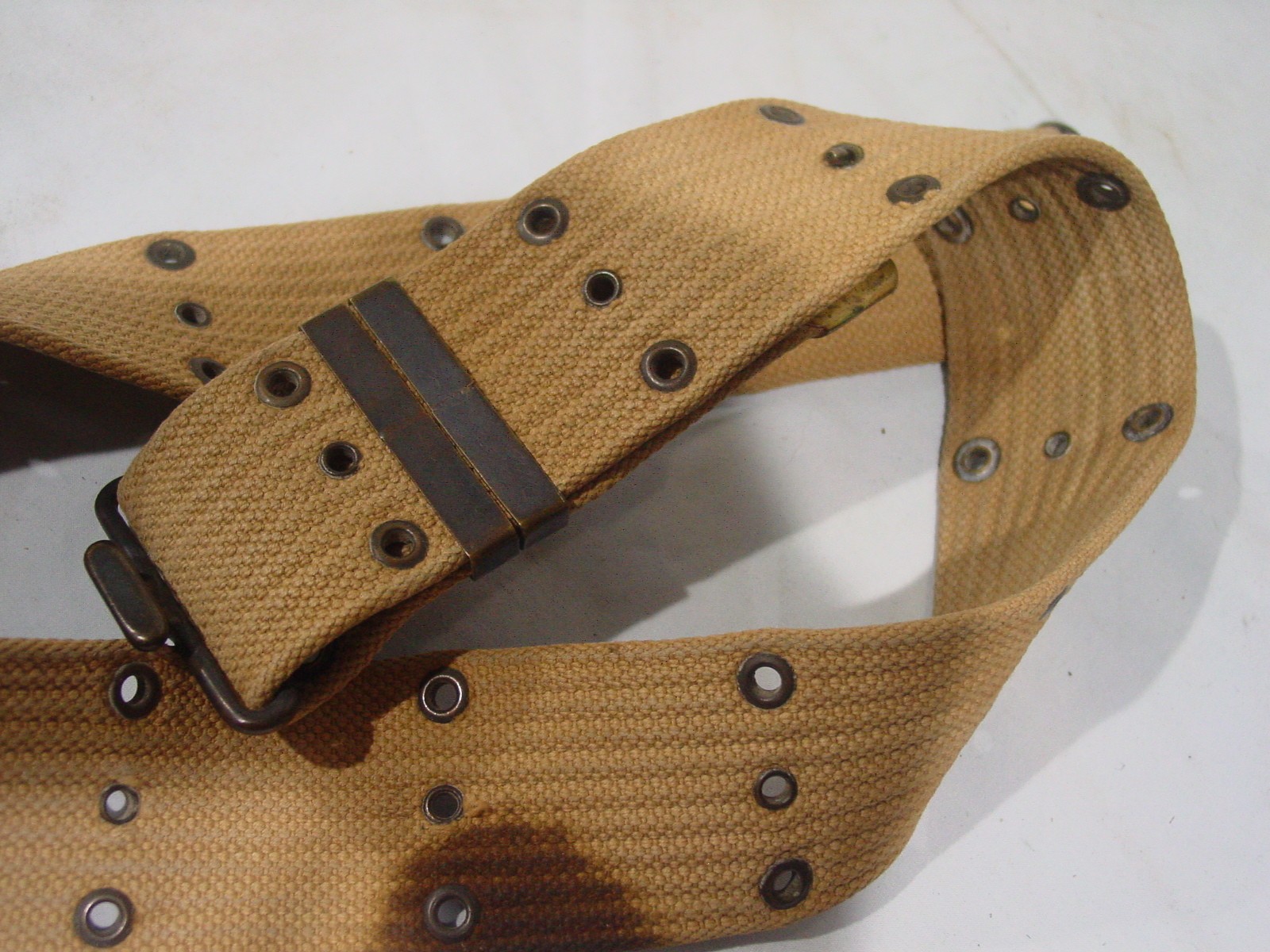US Military WWI M1912 Pistol Belt WW2 Khaki Canvas Web