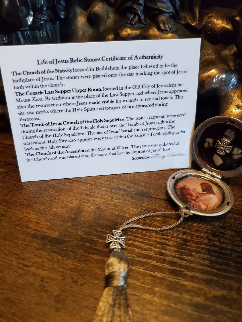 Life of Jesus Locket Nativity, Church of Ascension, Cenacle, Tomb of Jesus