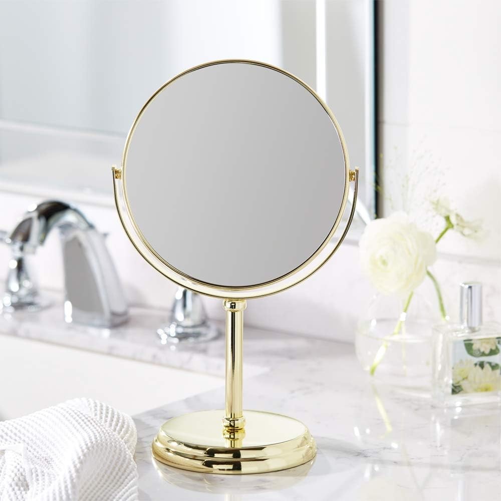 Tabletop Magnifying Vanity Round Mirror Clear Reflection, 1X/5X Magnification,