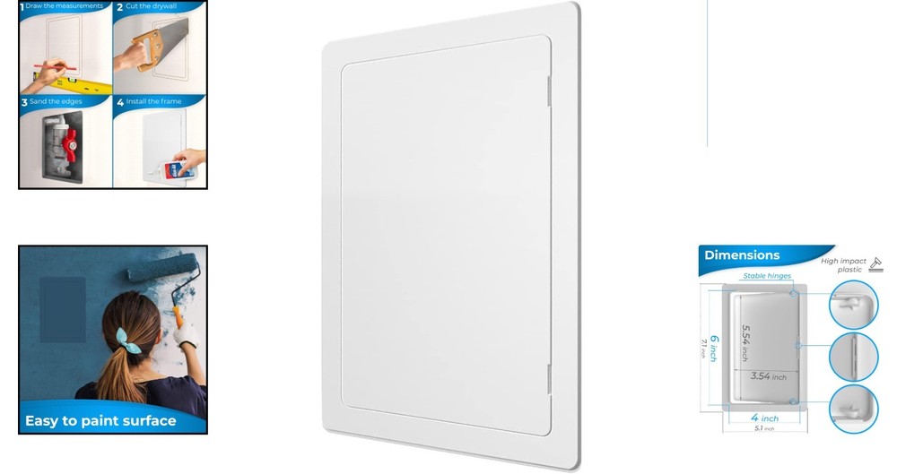 4 x 6 Inch Durable Drywall Access Panel - Versatile Plumbing & Electrical Door