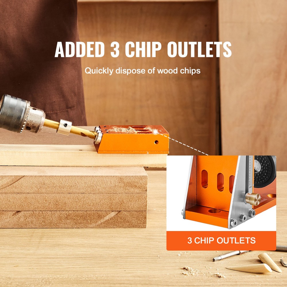 Pocket Hole Jig Kit Carpentry Joinery Woodworking System Adjustable Depth