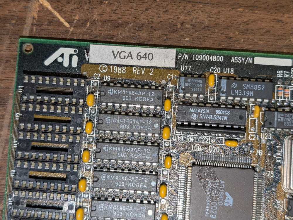 ATI VGA 640 graphics accelerator 1988; untested
