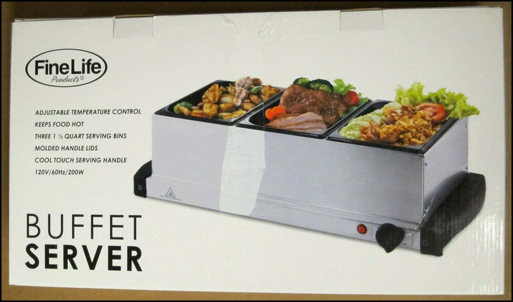 Fine Life Buffet Server New Open Box Keeps Food Hot Temperature Control Serving