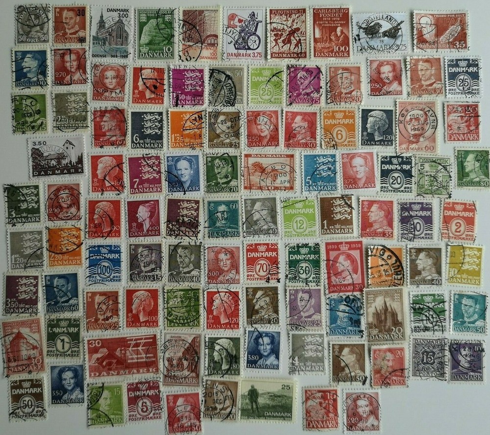 Denmark Stamps Collection - 100 to 1500 Different