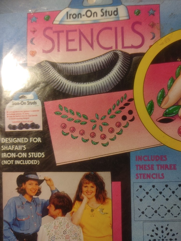 Shafaii Iron-on Stud Stencils Layout Designs  For DIY Projects Z5