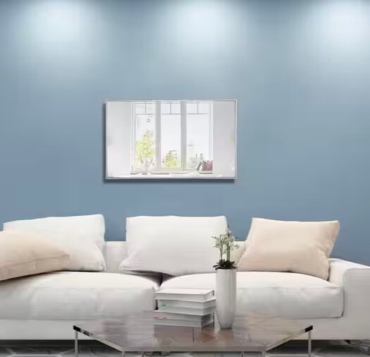 Living District Elegant Decor MR4076S Wall Mirror Rectangular Silver 40" X 24"