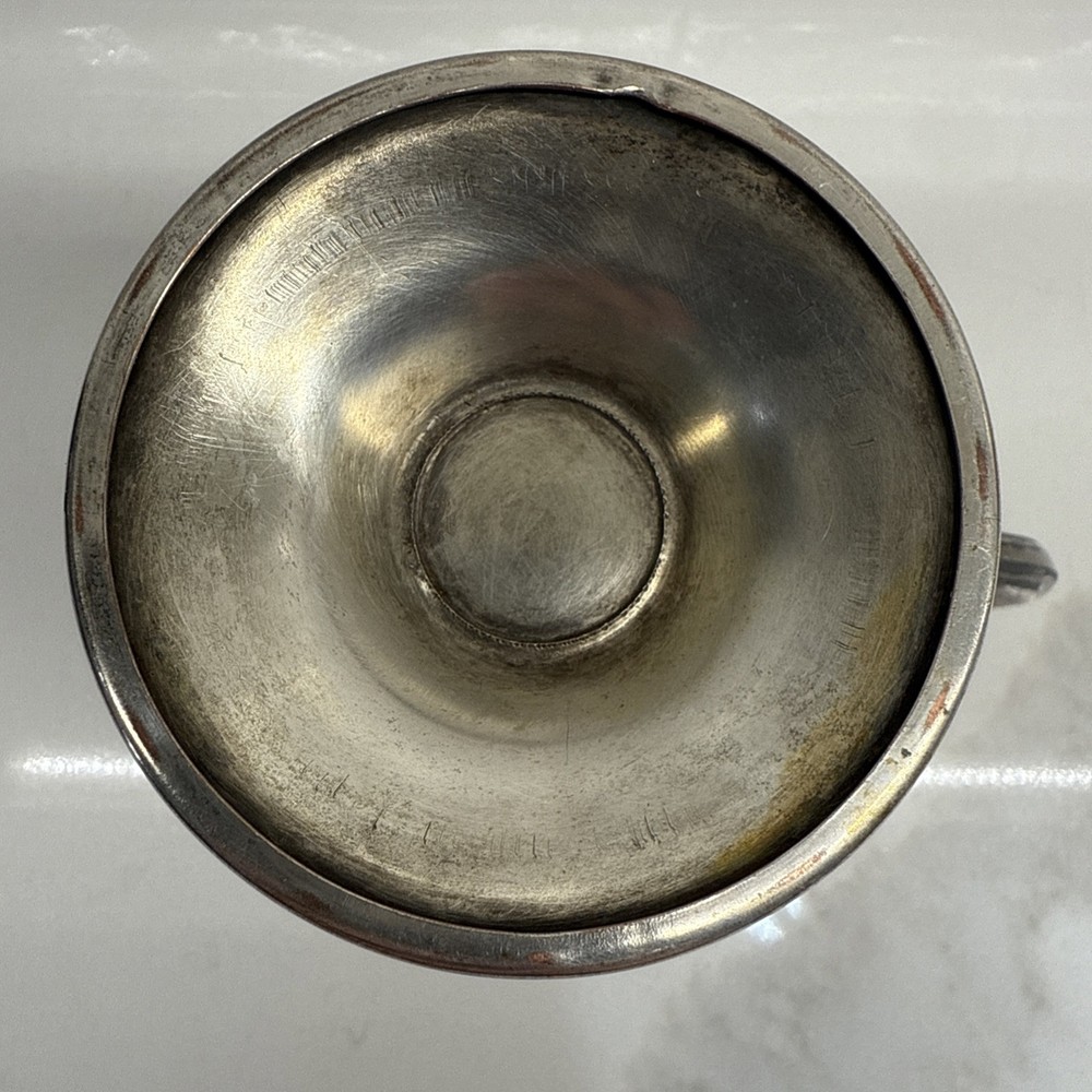 Vintage Silver On Copper Creamer Pitcher 4.5”