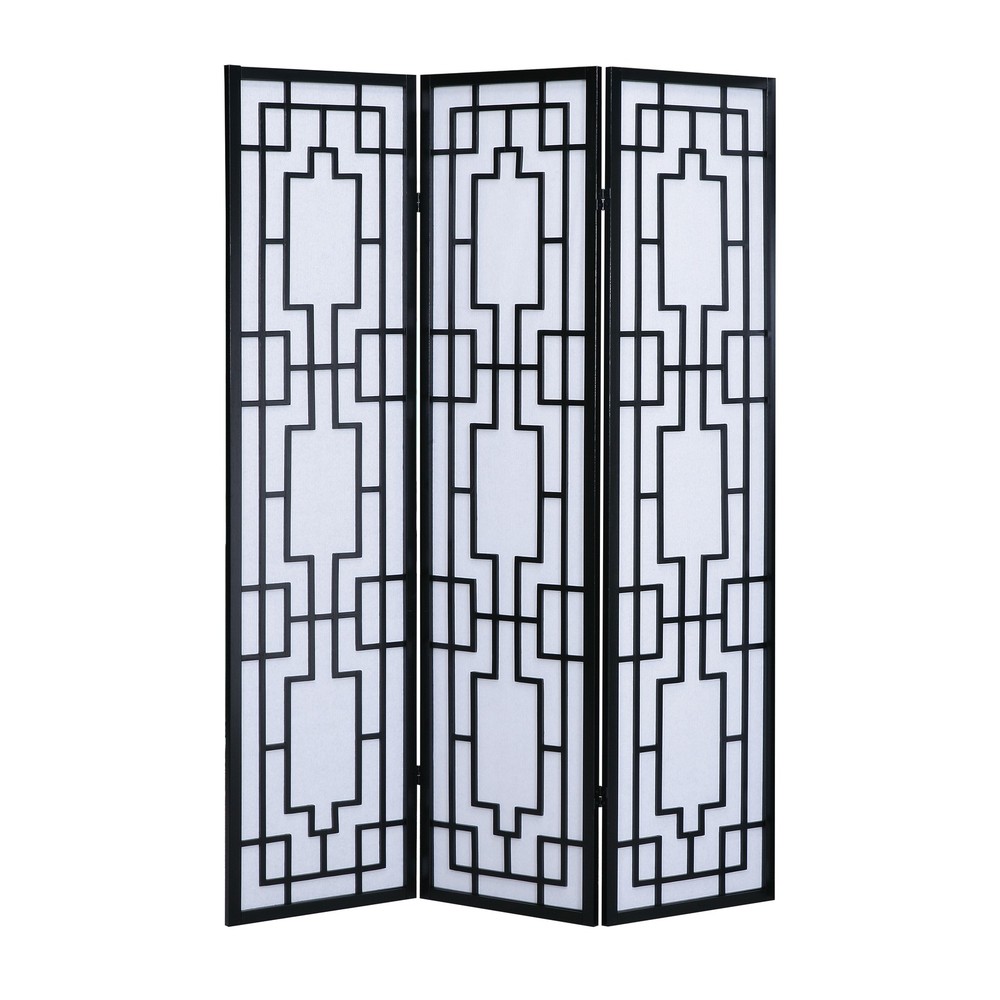 3 Panel Room Divider Screen, Black