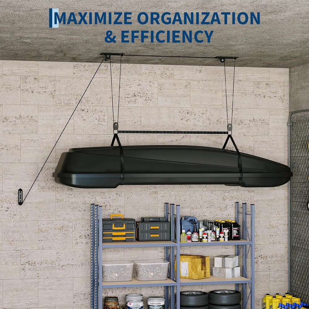 Cargo Box Ceiling Hoist for Rooftop Cargo Boxes for 10–14ft Garage Ceiling