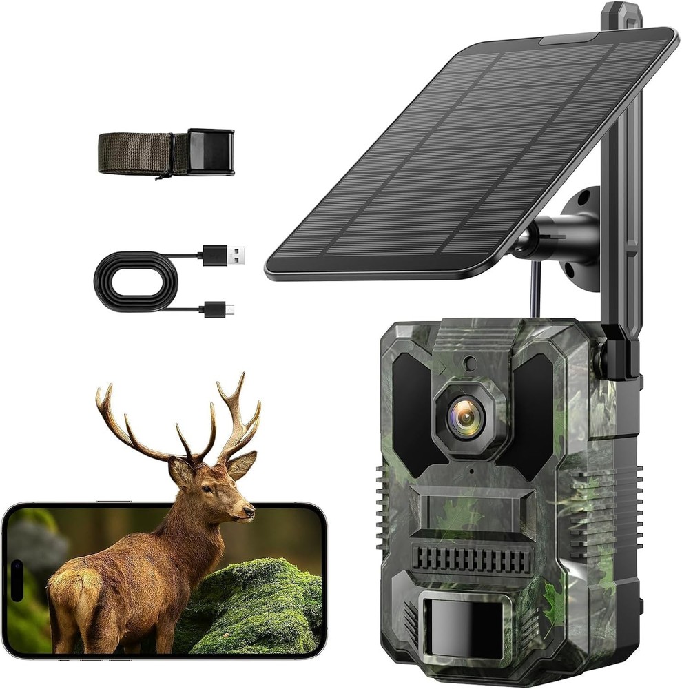 Solar Trail Camera 4G LTE Cellular Security Camera with SIM Card Live Streaming✅