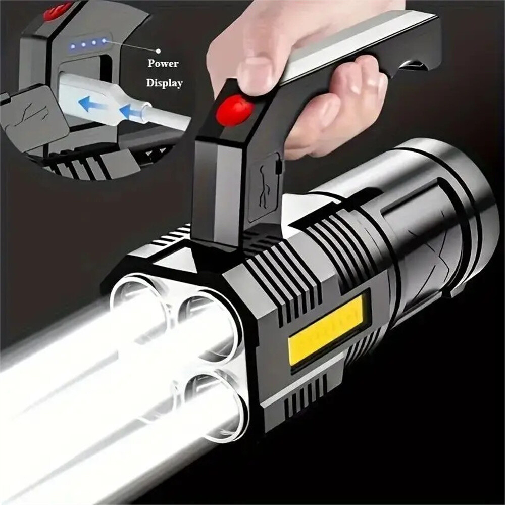 Super Bright 12000000LM Torch 4 LED Flashlight USB Rechargeable Tactical lights