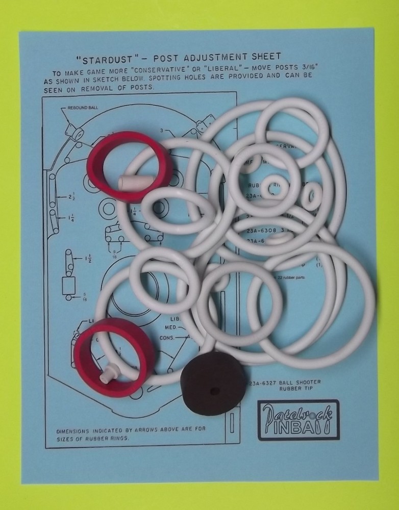 1971 Williams Stardust Pinball Machine Rubber Ring Kit