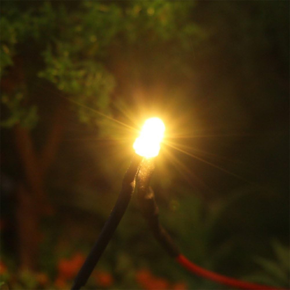 20 Pcs Warm White 3mm Pre-Wired LED Lights for Model Railroads & Projects