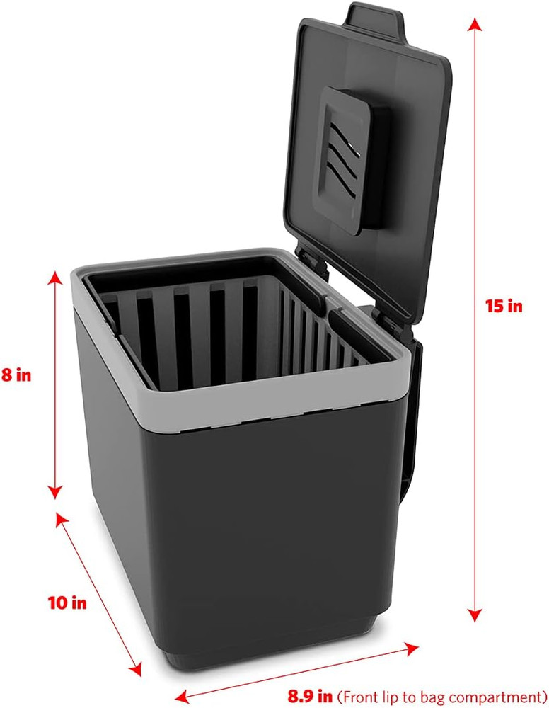 Compost Bin for Kitchen, 1.5 Gallon | Plastic Container with Removable Inner Bas
