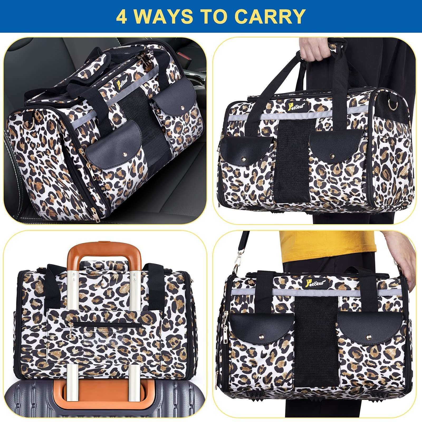 Pet Carrier for Small Dogs and Cats - Soft-Sided Travel Kennel, Portable Fold...