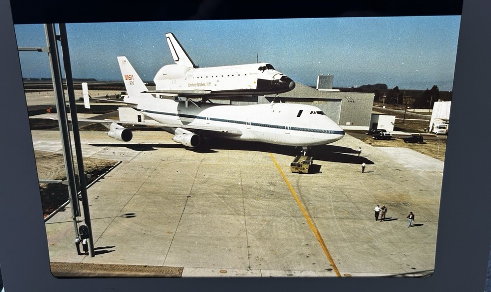 1983 NASA KSC Space Shuttle Discovery Aboard 747 Presentation Transparency