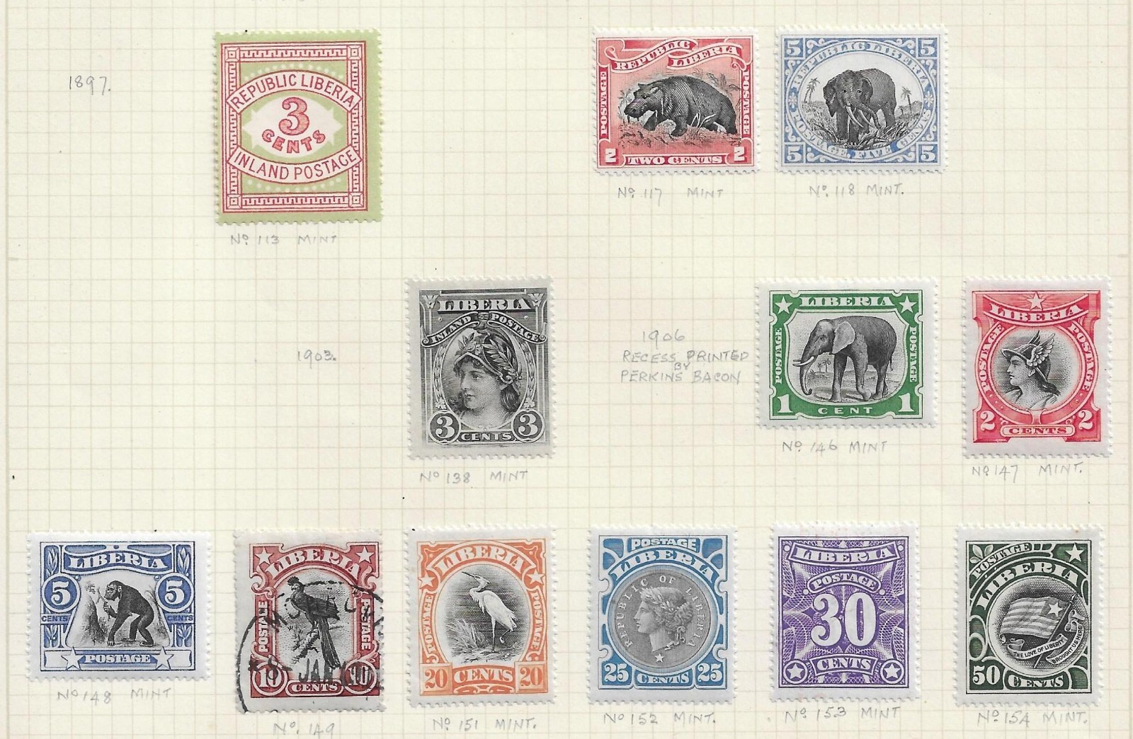 Liberia Earlier Collection on Pages & Cards