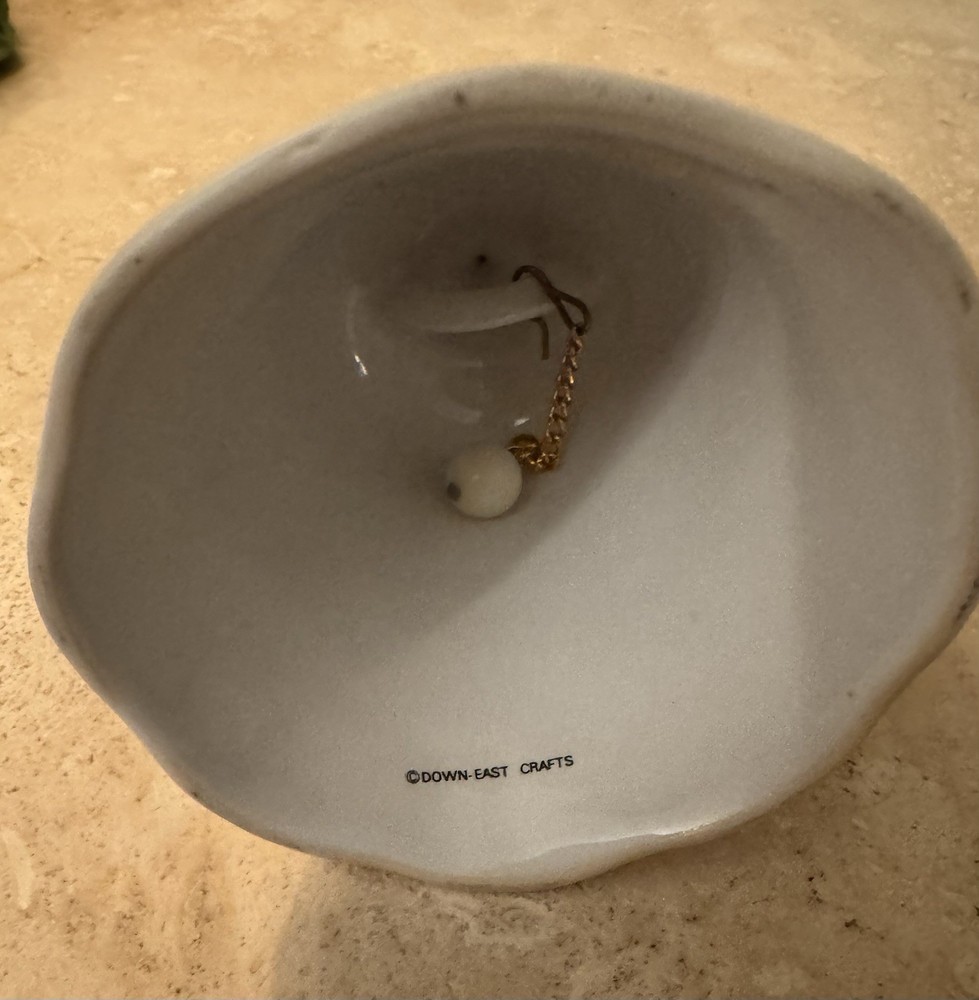 Down-East Crafts Tumon Beach Shells Theme Ceramic Bell White Multicolor