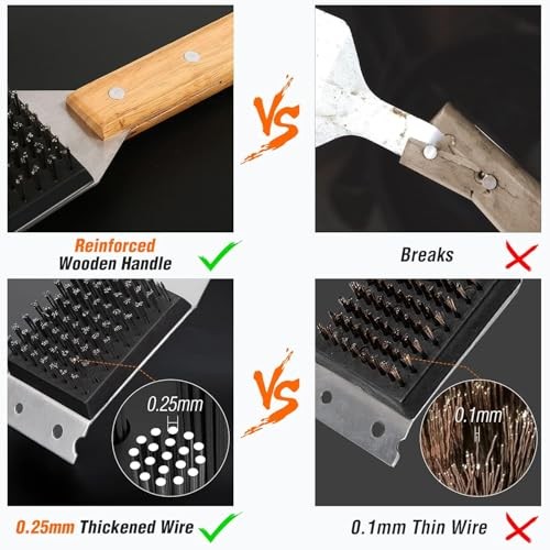 Grill Brush and Scraper for BBQ, Durable & Effective, Replaceable Normal