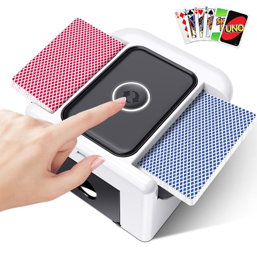 Automatic Card Shuffler 2 Deck,Dual Mode UNO Card Shuffler Machine 4 Deck wit...