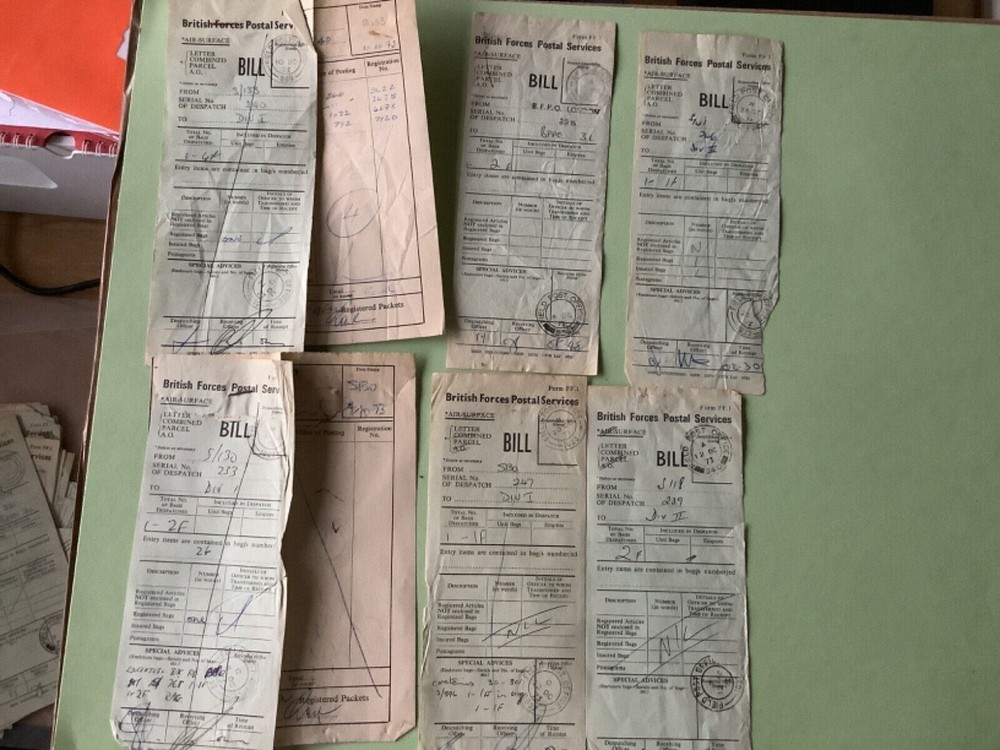 British Forces Postal service Bill 6 items  Ref A1688