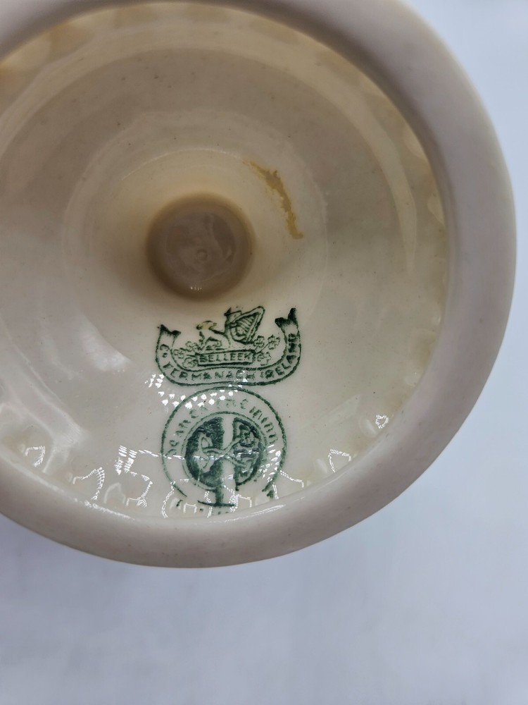 VTG. Belleek Porcelain Vase Pineapple Pattern