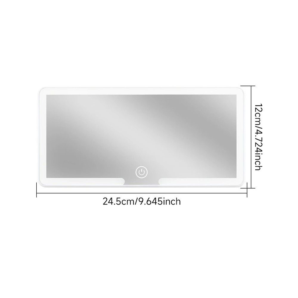 Car LEDMakeup Mirror Adjustment Interior RearMirror Dimmable Touchscreen Auto