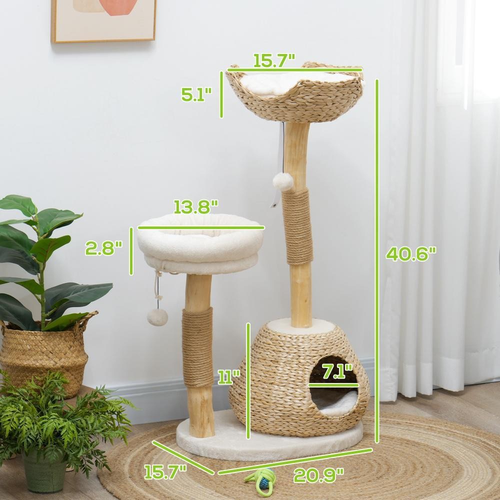 Cat Tree Tower Multi-Level w/Scratching Posts, Bed & Toy, Free Shipping
