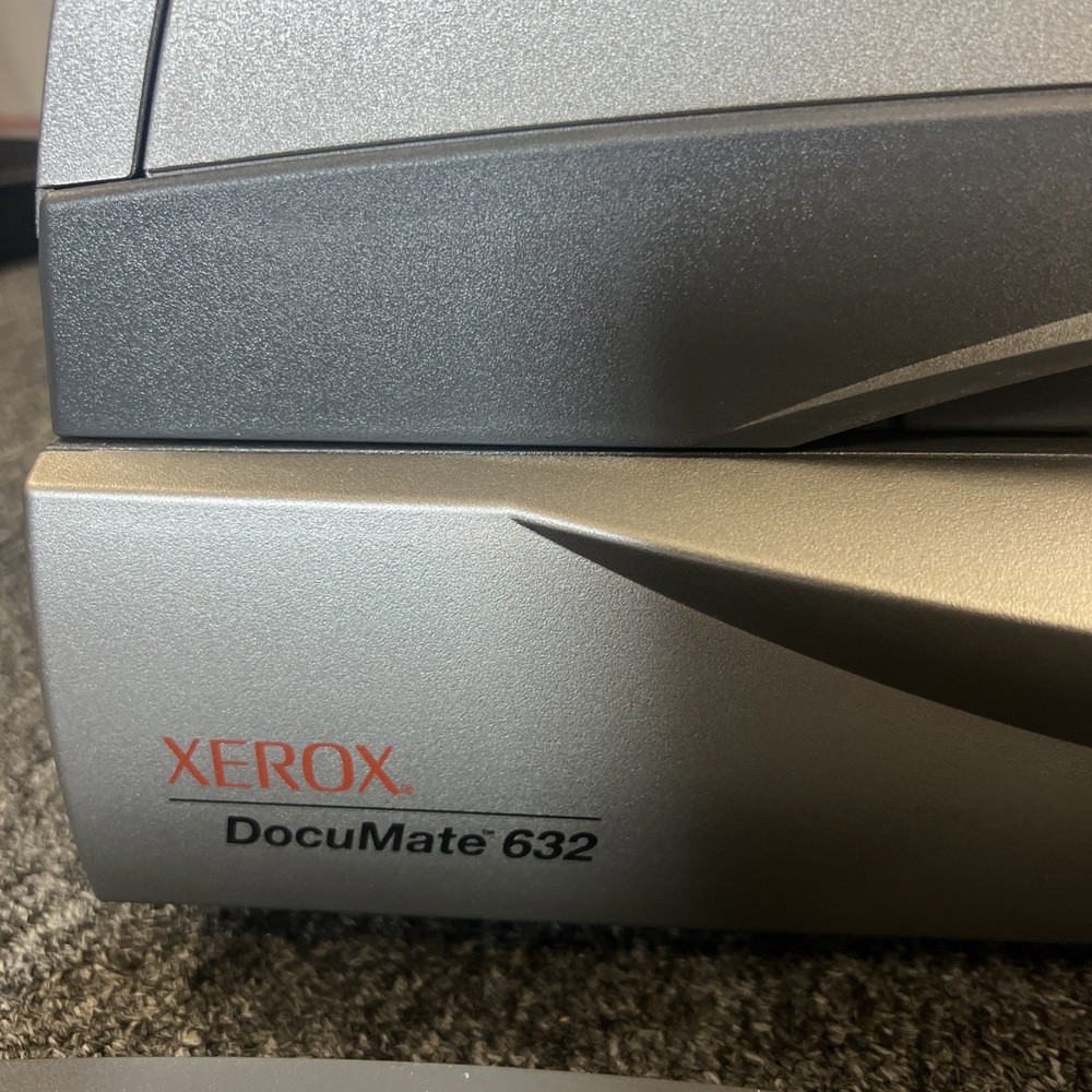 Xerox DocuMate 632 Flatbed Scanner Cords Adapter And Side Tray (Tested) NICE!
