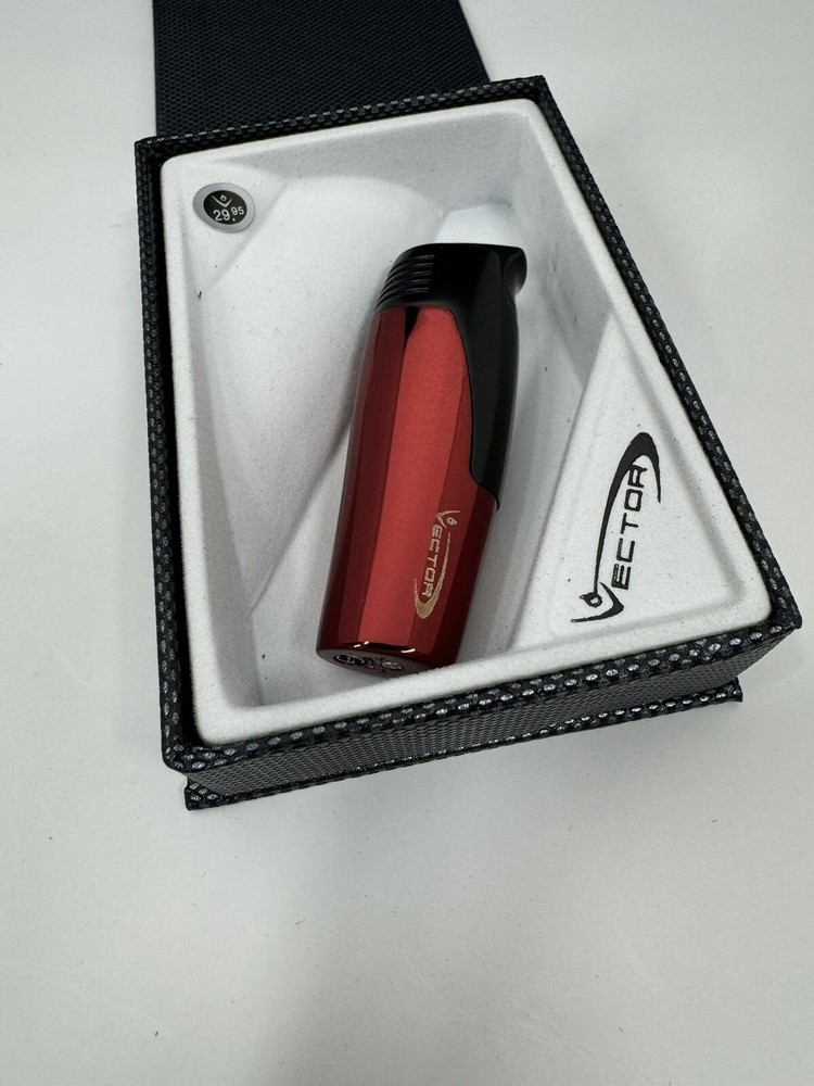 Vector Coup - Single Jet Flame Torch Lighter - Red and Black - New