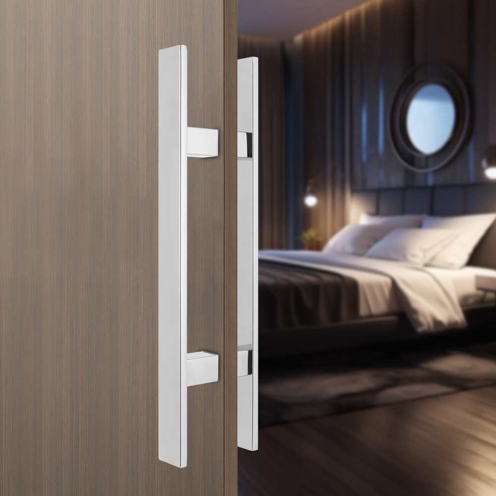 Stainless Steel Double Sided Push Pull Door Handle, H-shaped Door Pull Handle