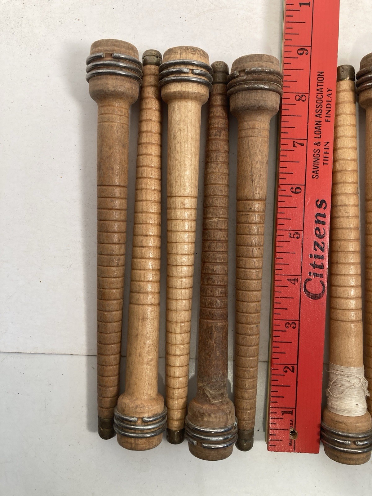 Wood Bobbins Spools Wooden Industrial Style Spindles 8.75" Wooden Quills Lot-10: