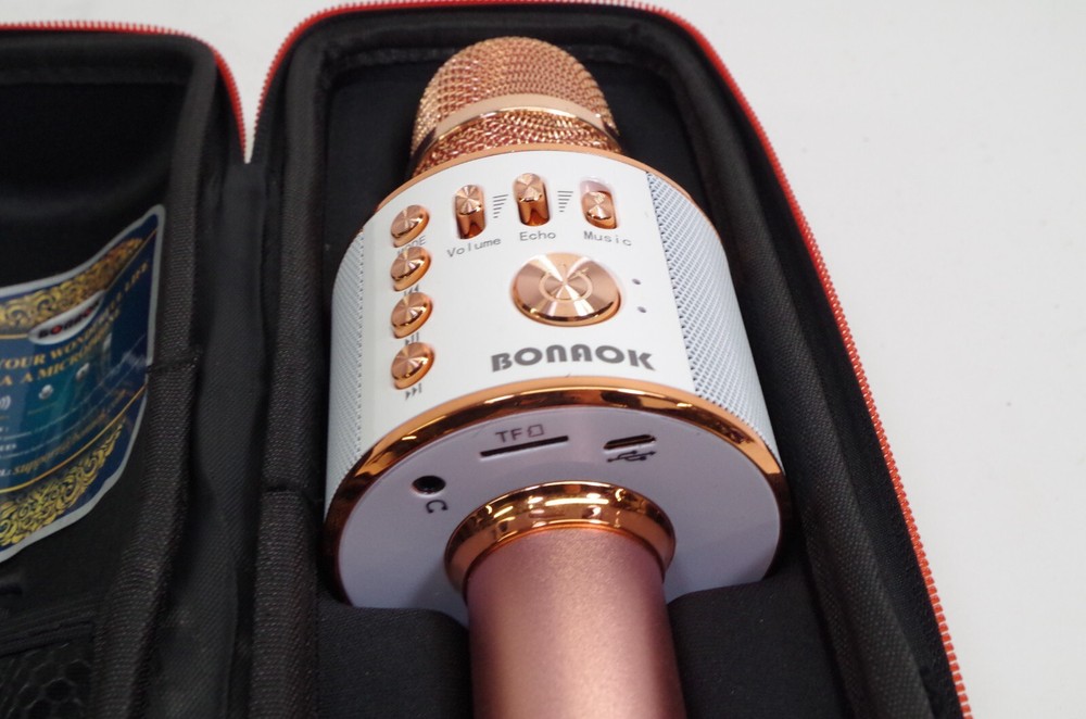 BONAOK Wireless Bluetooth Karaoke Microphone