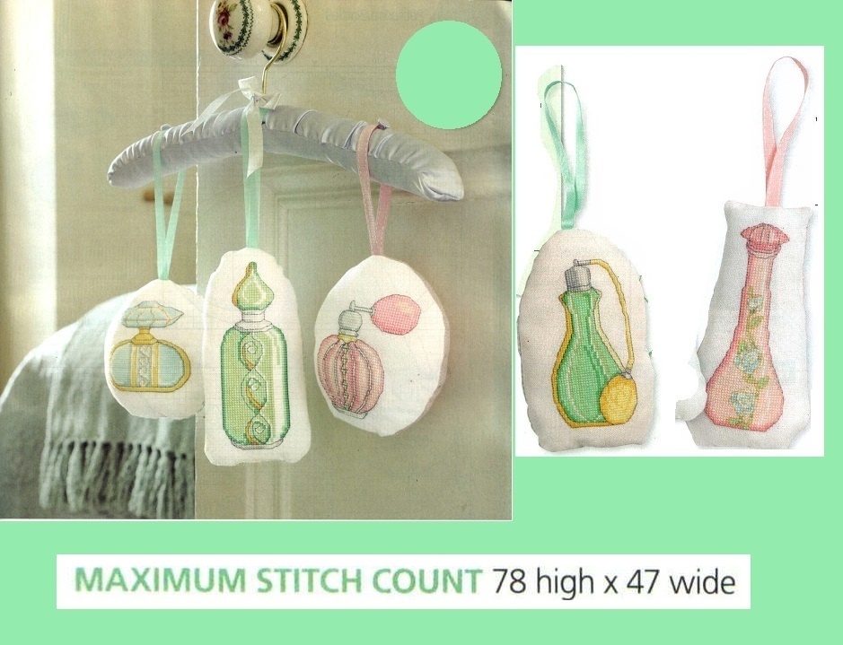 PERFUME BOTTLES    CROSS STITCH PATTERN  ONLY    EQ -  EUP