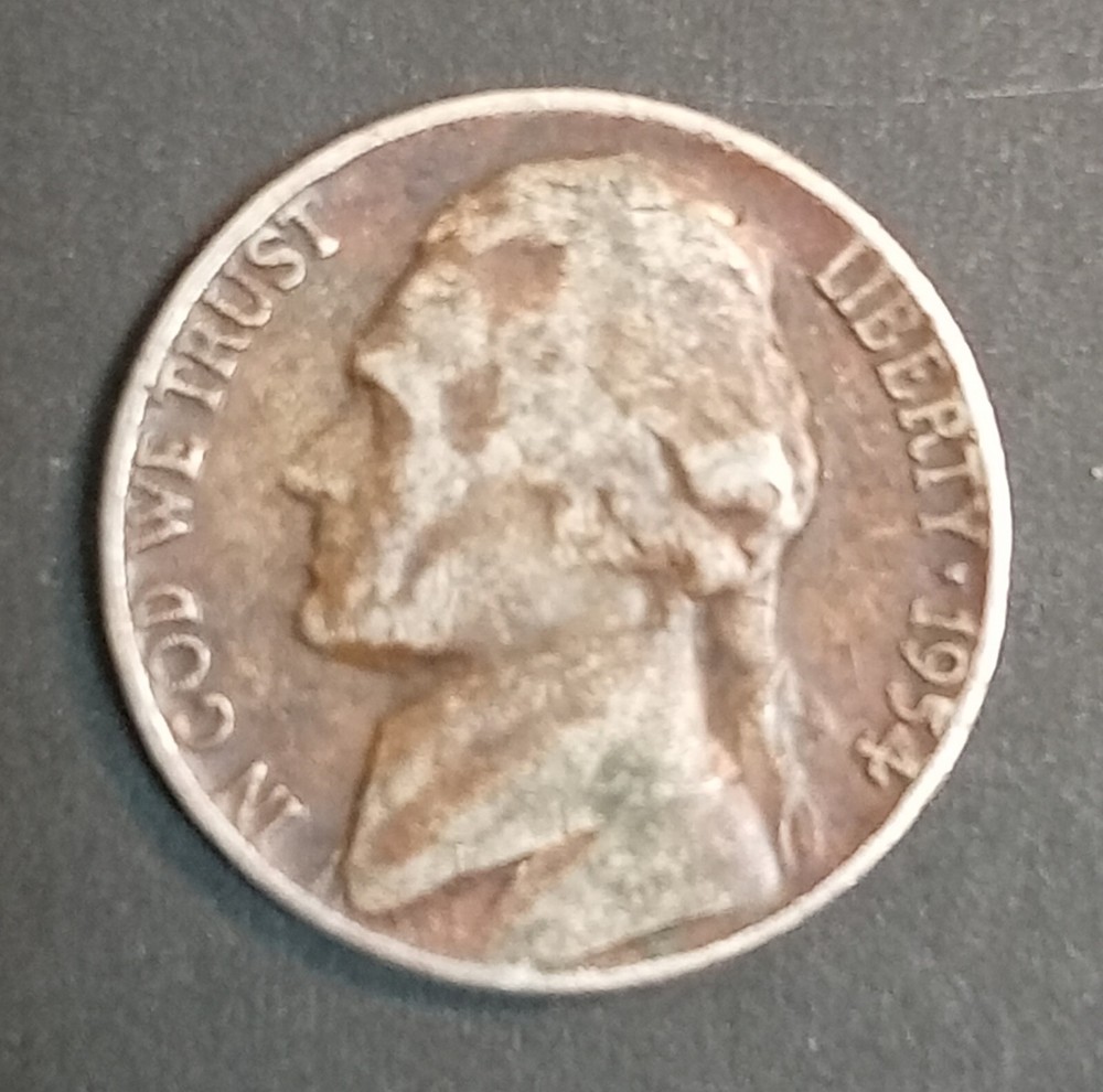 1954 D Jefferson 5 cent *Improperly Annealed Planchet*