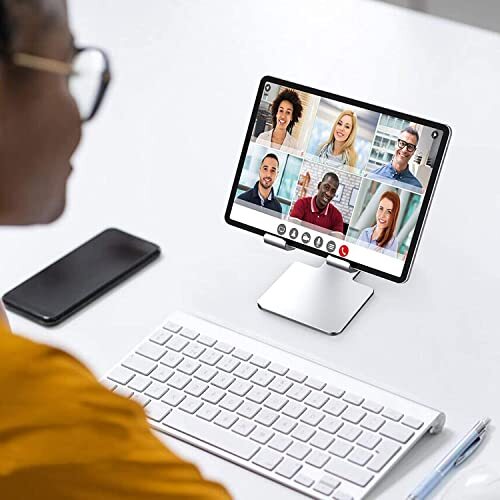 Tablet Stand, Adjustable & Foldable Aluminium Desktop iPad Stand,Compatible